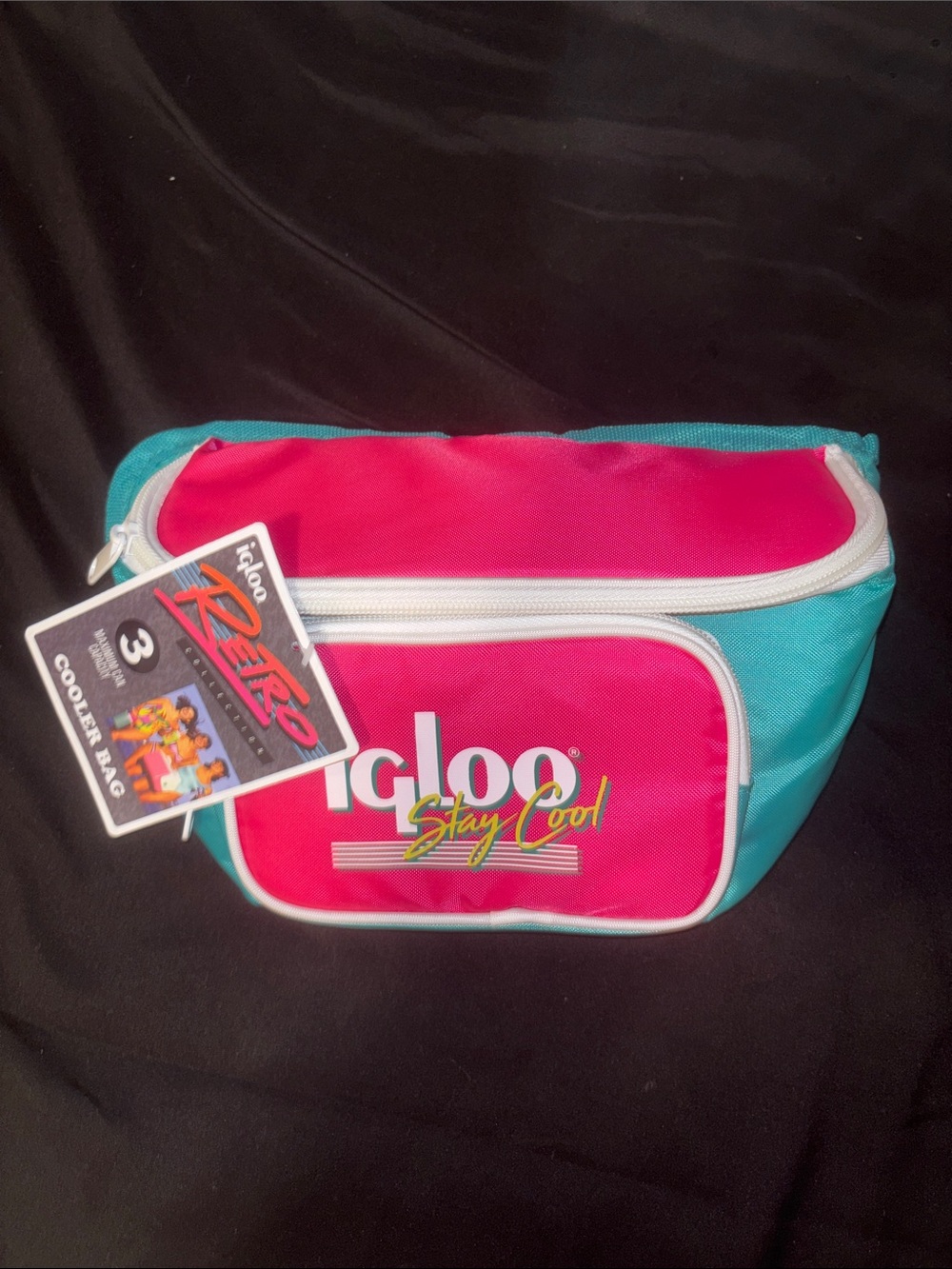 NWT Igloo Pink and Teal Retro Cooler Fanny Pack